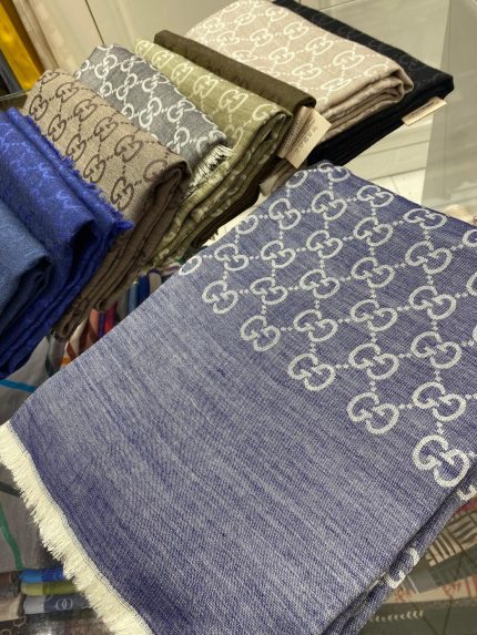 İTHAL A+++ Yün İpek Çift Taraflı Marka Şal - Kot Mavisi - Organic ScarfsOrganic Scarfs