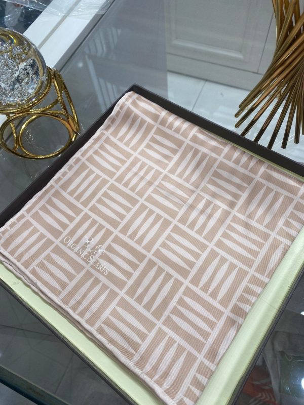 Kare Desen Twill Eşarp – Latte