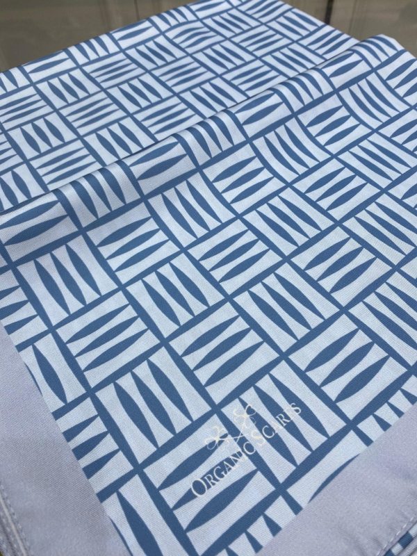 Kare Desen Twill Şal – Gri