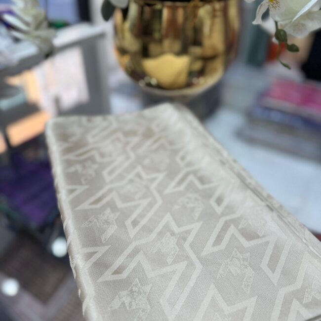 Kazayağı Big Desen Jakar Şal - Bej - Organic ScarfsOrganic Scarfs