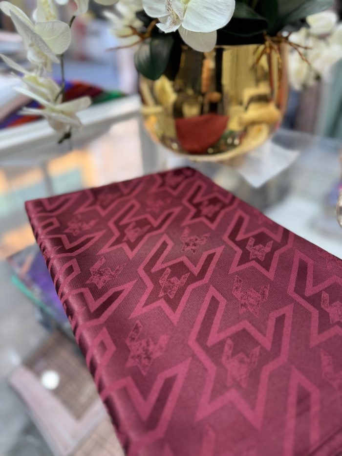 Kazayağı Big Desen Jakar Şal - Bordo - Organic ScarfsOrganic Scarfs