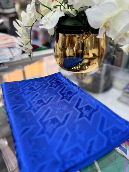 Kazayağı Big Desen Jakar Şal - Saks - Organic ScarfsOrganic Scarfs