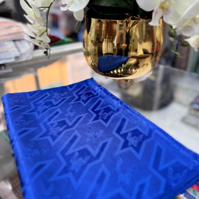 Kazayağı Big Desen Jakar Şal - Saks - Organic ScarfsOrganic Scarfs