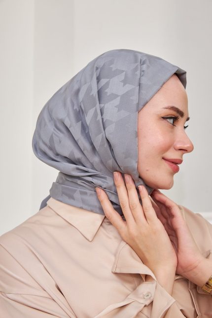 Kazayağı Desen Jakar Şal - Füme - Organic ScarfsOrganic Scarfs