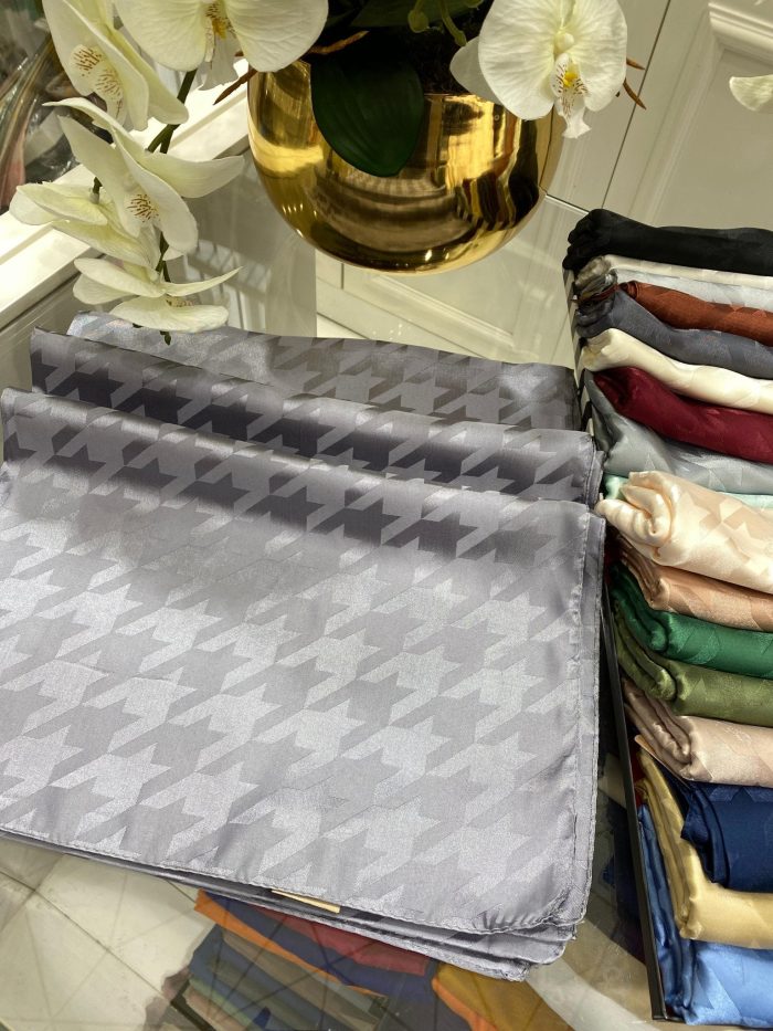 Kazayağı Desen Jakar Şal - Gri - Organic ScarfsOrganic Scarfs