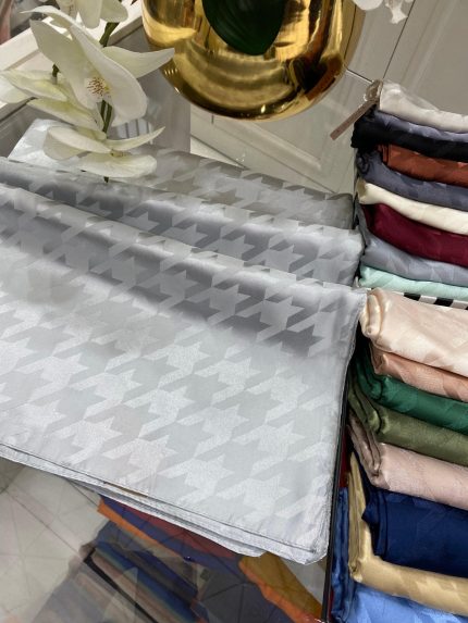 Kazayağı Desen Jakar Şal - Gümüş - Organic ScarfsOrganic Scarfs