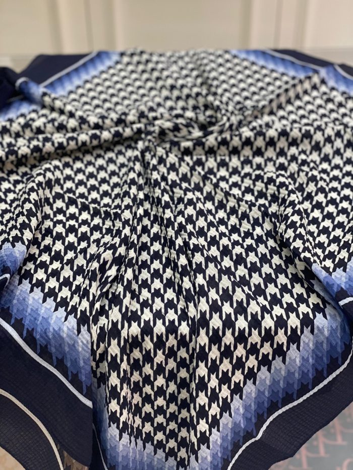 Kazayağı Desen Mio Cazz Eşarp - İndigo - Organic ScarfsOrganic Scarfs