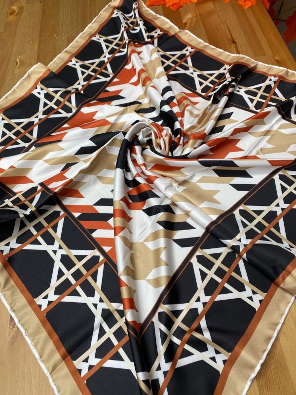 Kazayağı Desen Twill Eşarp – Kiremit