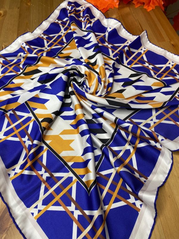 Kazayağı Desen Twill Eşarp – Morcivert