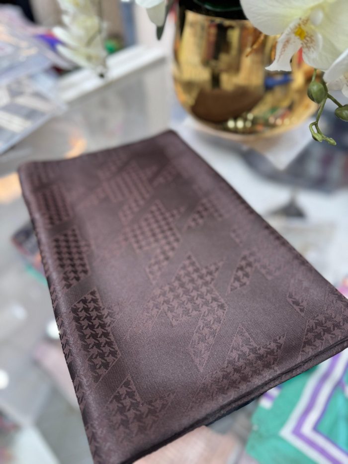 Kazayağı Minimal Desen Jakar Şal - Acı Kahve - Organic ScarfsOrganic Scarfs