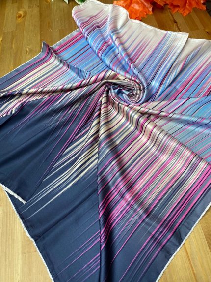 Line Twill Eşarp - Lacivert - Organic ScarfsOrganic Scarfs