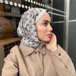 Lv Desenli İpek Kaşmir Çift Taraflı Şal - Gri