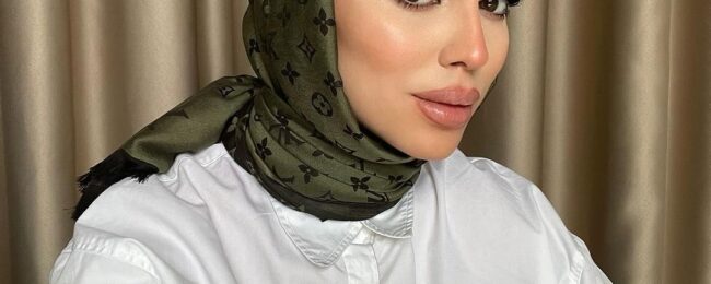 Lv Desenli İpek Kaşmir Çift Taraflı Şal - Haki - Organic ScarfsOrganic Scarfs