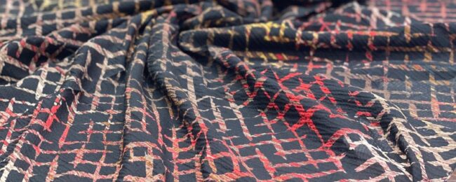 Minimal Desen Mio Caz Eşarp - Siyah / Bordo - Organic ScarfsOrganic Scarfs