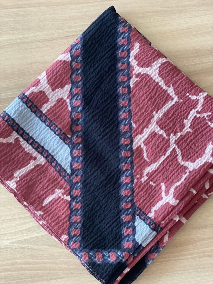 Mio Cazz Zincir Desen Eşarp - Gül Kurusu - Siyah - Organic ScarfsOrganic Scarfs