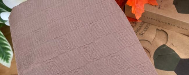 Monogram Desen Pamuk İpek Jakar Şal - Vizon - Organic ScarfsOrganic Scarfs