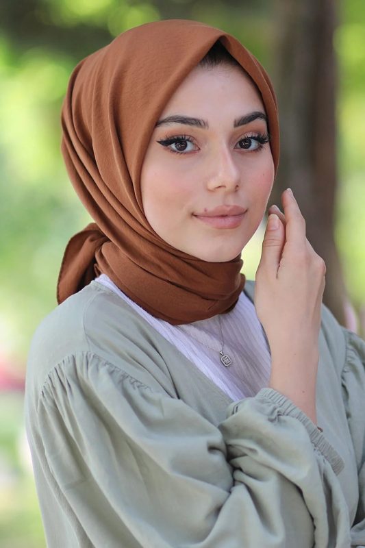 Organic Pamuk Kraş Eşarp 344458 – Çikolata