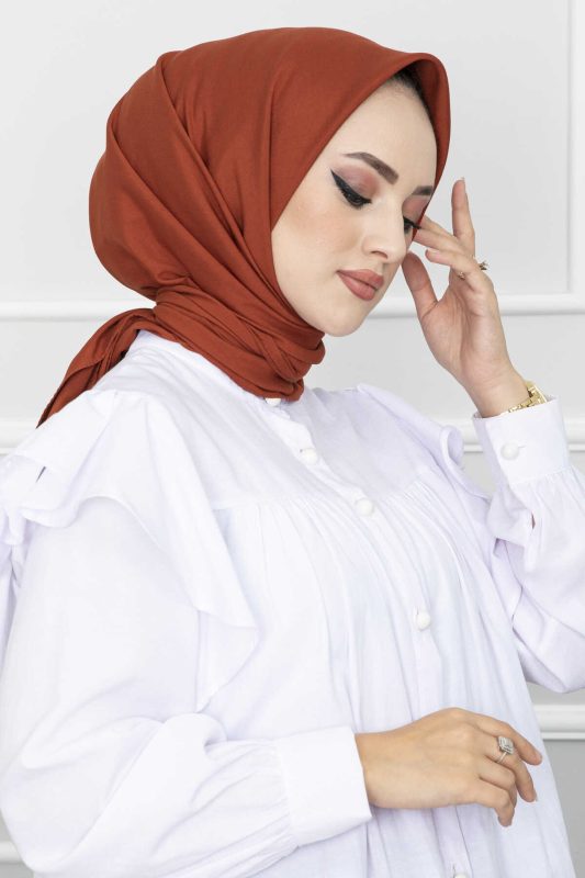 OXYGEN PAMUK HİS SERİSİ EŞARP – Kiremit