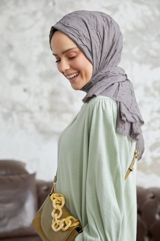 Organic Scarfs Bambu Kraş Şal Modeli – Bademi