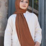Organic Scarfs Bambu Kraş Şal Modeli - Bakır