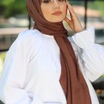 Organic Scarfs Bambu Kraş Şal Modeli - Çikolata