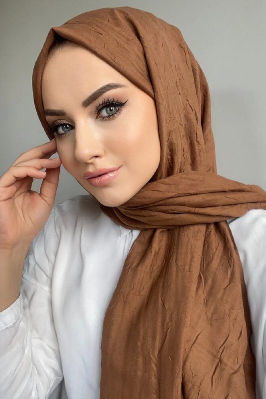 Organic Scarfs Bambu Kraş Şal Modeli – Çikolata