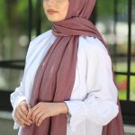 Organic Scarfs Bambu Kraş Şal Modeli - Gül Kurusu