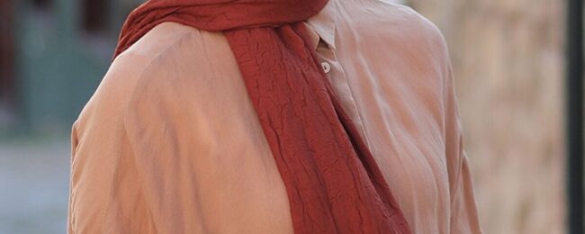 Organic Scarfs Bambu Kraş Şal Modeli - Kiremit - Organic ScarfsOrganic Scarfs