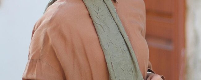 Organic Scarfs Bambu Kraş Şal Modeli - Küf Yeşili - Organic ScarfsOrganic Scarfs
