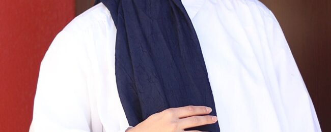 Organic Scarfs Bambu Kraş Şal Modeli - Lacivert - Organic ScarfsOrganic Scarfs