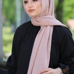 Organic Scarfs Bambu Kraş Şal Modeli - Pudra