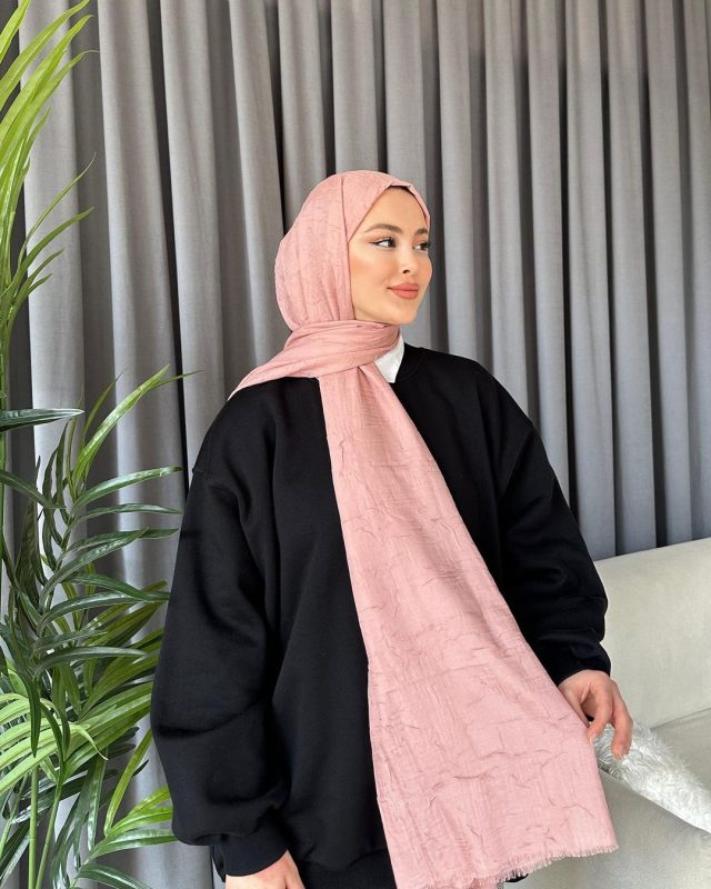 Organic Scarfs Bambu Kraş Şal Modeli – Pamuk Şekeri