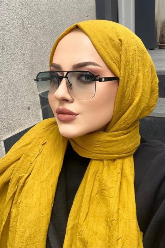 Organic Scarfs Bambu Kraş Şal Modeli – Safran