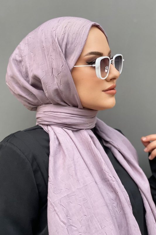 Organic Scarfs Bambu Kraş Şal Modeli – Soft Lavanta
