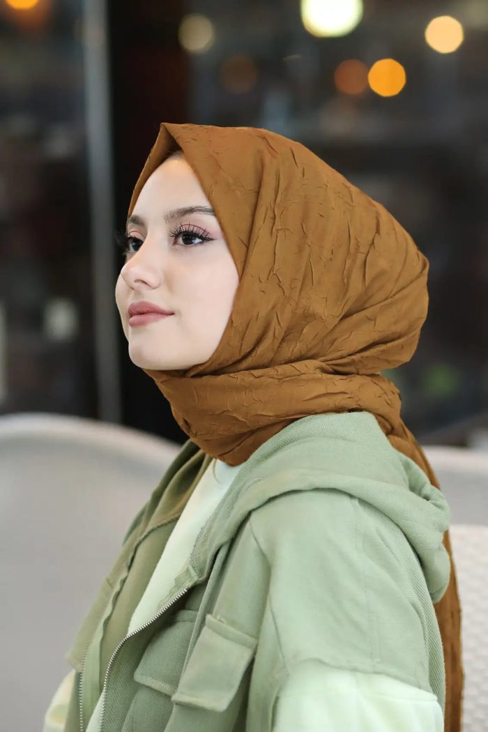 Organic Scarfs Bambu Kraş Şal Modeli - Taba - Organic ScarfsOrganic Scarfs