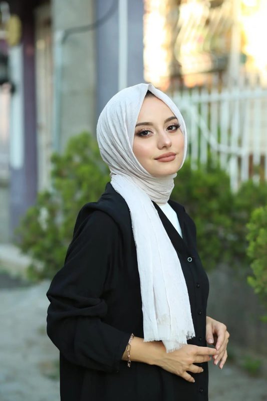 Organic Scarfs Bambu Kraş Şal Modeli – Taş
