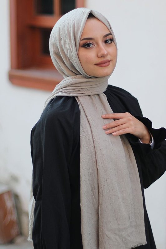 Organic Scarfs Bambu Kraş Şal Modeli – Taş