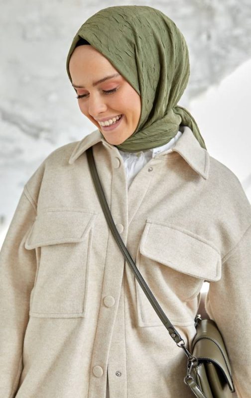 Organic Scarfs Bambu Kraş Şal Modeli – Yosun