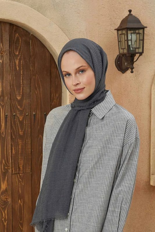 Organic Scarfs Bürümcük Şal Modeli – Antrasit