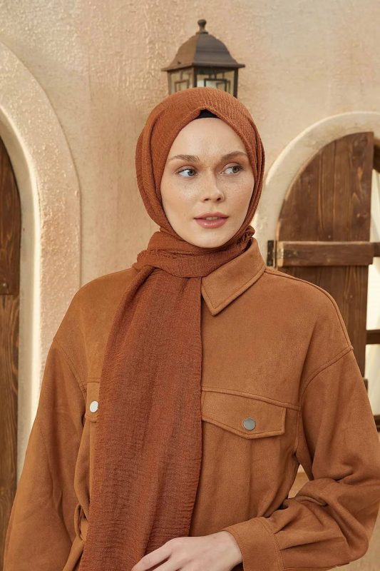 Organic Scarfs Bürümcük Şal Modeli – Bakır
