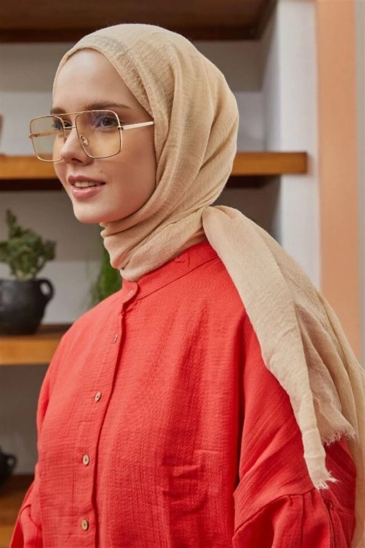 Organic Scarfs Bürümcük Şal Modeli – Bal Rengi
