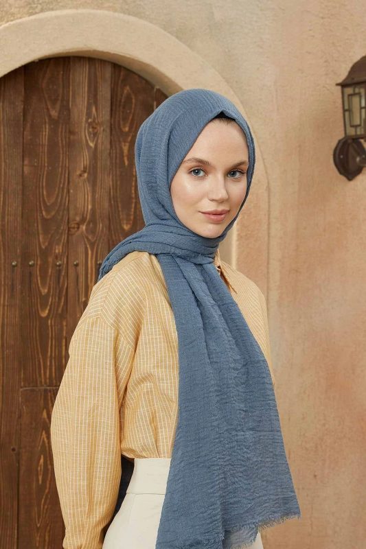 Organic Scarfs Bürümcük Şal Modeli – Bondi Mavisi