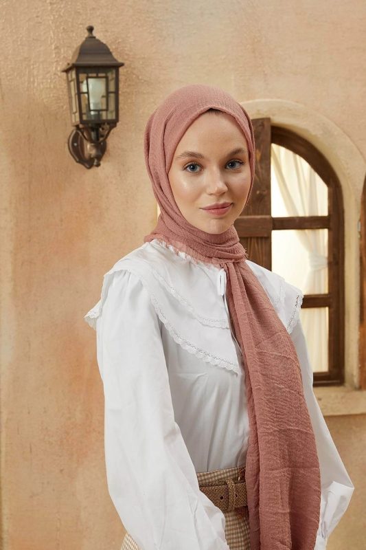 Organic Scarfs Bürümcük Şal Modeli – Gül Kurusu