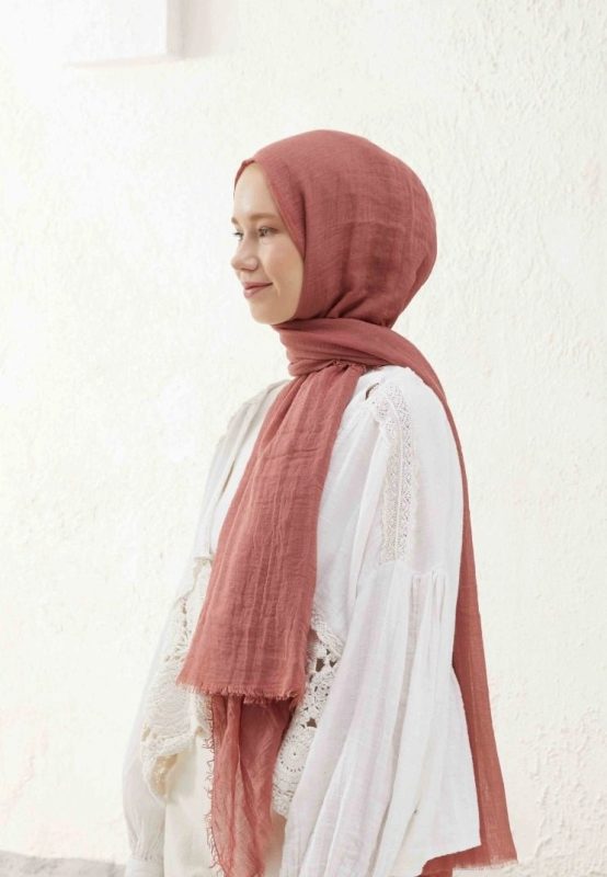 Organic Scarfs Bürümcük Şal Modeli – Gül Pembe