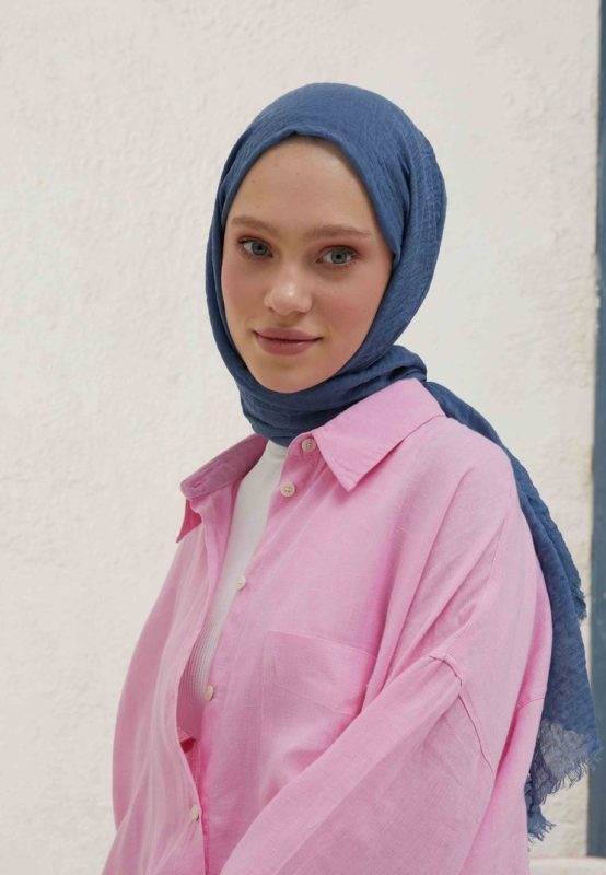 Organic Scarfs Bürümcük Şal Modeli – İndigo