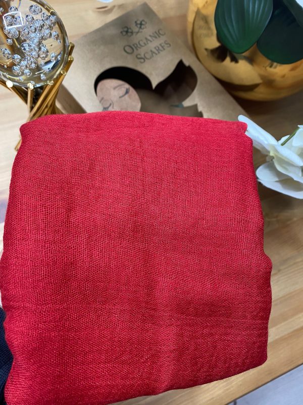 Organic Scarfs Bürümcük Şal Modeli – Kırmızı