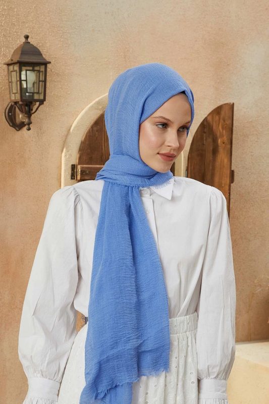 Organic Scarfs Bürümcük Şal Modeli – Mavi