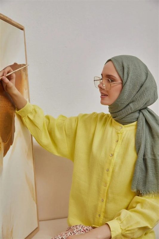Organic Scarfs Bürümcük Şal Modeli – Mint