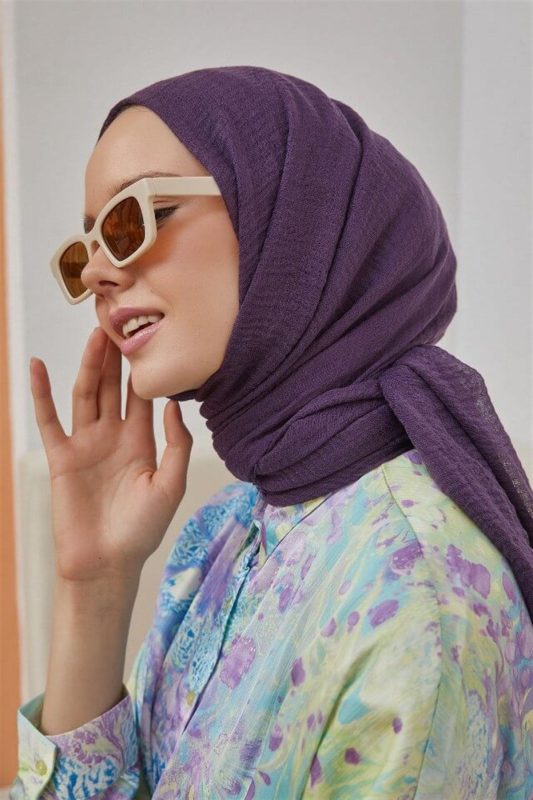 Organic Scarfs Bürümcük Şal Modeli – Mor
