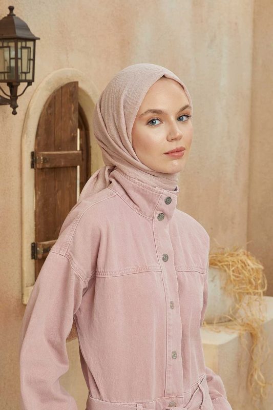 Organic Scarfs Bürümcük Şal Modeli – Pastel Pembe